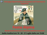 ALPINE FESTIVAL for the centenary of the Ortigara - Gallio Alpine Section, from 19 to 21 July 2024