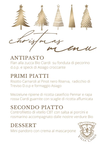 Pranzo di Natale 2022 presso il Ristorante Villa Ciardi a Canove