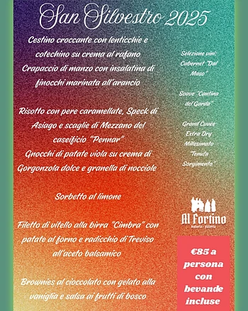 Menu Cenone di San Silvestro Al Fortino 2025 capodanno 2026