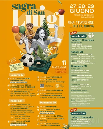 Programma Sagra di San Luigi 2025 Treschè Conca Altopiano di Asiago