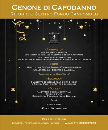 Cenone di Capodanno Rifugio e Centro Fondo Campomulo