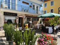 Der Außenbereich des Restaurants