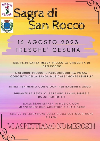 Sagra di San Rocco 2023 a Cesuna