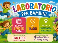 Laboratorio per bambini a Mezzaselva 8 agosto 2026