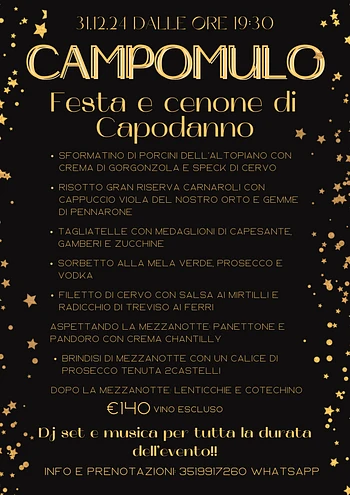 Cenone e festa di San Silvestro Rifugio Campomulo