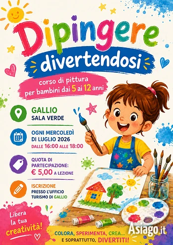 corso di pittura per bambini a gallio luglio 2026
