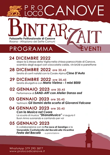 Programma Bintar Zait 2022 Canove di Roana