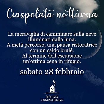 ciaspolata a campolongo con cena in rifugio 28 feb