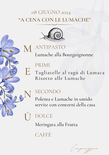 Cena di lumache al Ristorante Campomezzavia di Asiago