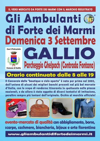 Mercato de Gli ambulanti di Forte dei marmi a Gallio settembre 2023