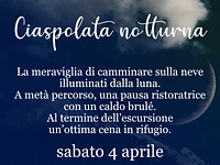 Night snowshoeing with dinner at the Campolongo Refuge - Saturday, april 4, 2026