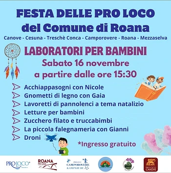 Festa delle pro loco di Roana laboratori per bambini