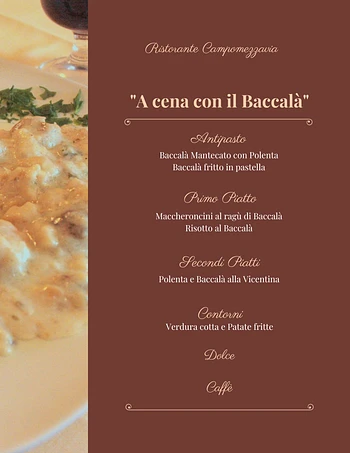 Cena di baccalà al Ristorante Campomezzavia di Asiago