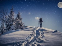 Snowshoeing in the moonlight in Treschè Conca di Roana - 6 January 2023
