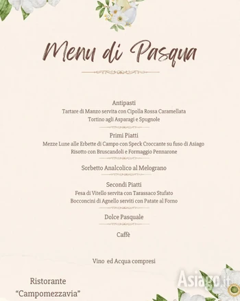 menu pranzo di pasqua 2024 ristorante campomezzavi