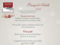 Menu pranzo di Natale 2025 Ristorante Alpi di Foza