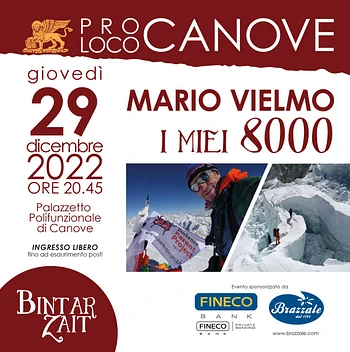 Mario Vielmo “I miei 8000” Bintar Zait 2022 Canove 29 dicembre 2022