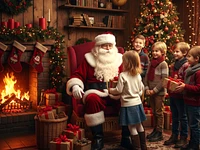 Babbo natale aspetta i bambini nella sua casetta ad asiago