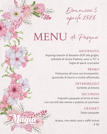 menu pranzo di pasqua 2026 del ristorante pizzeria