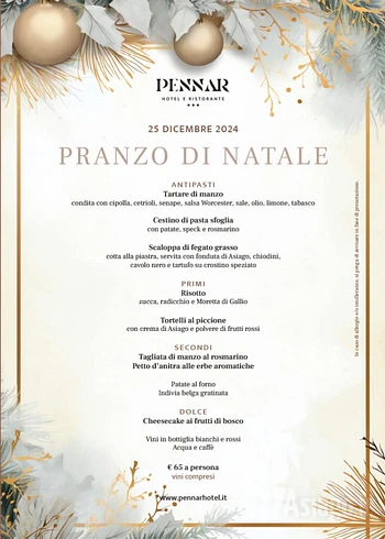 Pranzo di Natale 2024 all'Hotel Ristorante Pennar di Asiago