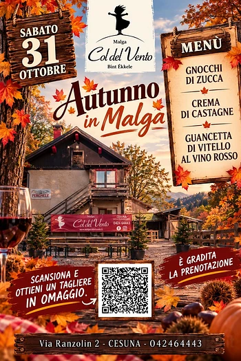 cene a tema autunno in malga a malga col del vento
