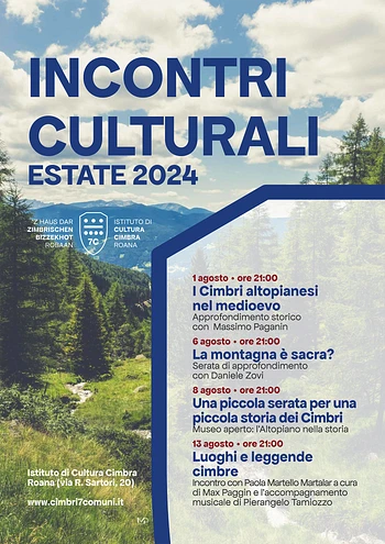 Incontri culturali cultura cimbra estate 2024