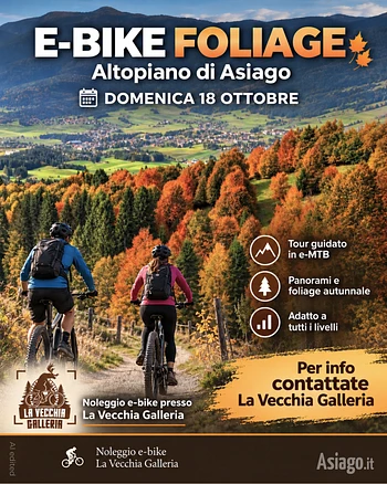 Ebike foliage escursione in ebike sull'Altopiano di Asiago 18 ottobre 2026