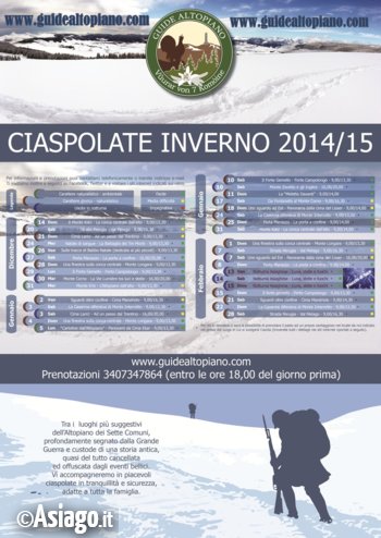 CIASPOLATE GUIDATE Nov/Dic 2014 delle GUIDE ALTOPIANO sull'ALTOPIANO DI ASIAGO