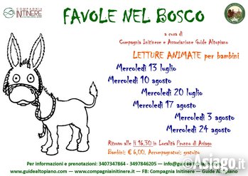 FAVOLE nel BOSCO: Letture Animate con GUIDE ALTOPIANO dal 13 luglio 2016