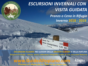 CIASPOLATE, TREKKING, Visite Guidate -INVERNO 2019 con GUIDE ALTOPIANO Asiago 7C