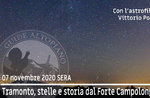 ESCURSIONE TRAMONTO, STELLE E STORIA al Forte Campolongo, 7 novembre 2020