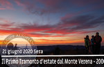 IL PRIMO TRAMONTO D'ESTATE Monte Verena escursione Naturalistica, 21 giugno 2020