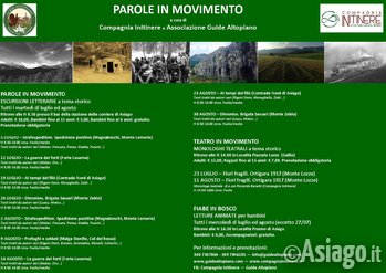 PAROLE in MOVIMENTO- Escursioni LETTERARIE Estate 2016 GUIDE ALTOPIANO 