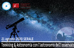 TREKKING & ASTRONOMIA:escursione con l'astronomo dell'Osservatorio, 21/8/20 SERA