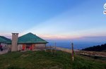 Sonnenuntergang in Malga mit Blick und Abendessen auf die Ebene - 27. August 2021