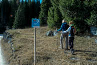 Sign for chalet at Campomulo on gravel road