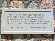 Plaque with quote by Mario Rigoni Stern At Albergo Marcesina