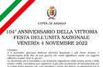 104° Anniversario della Vittoria - Festa dell'Unità Nazionale - 4 novembre 2022