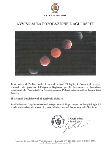 Eclisse lunare ad Asiago