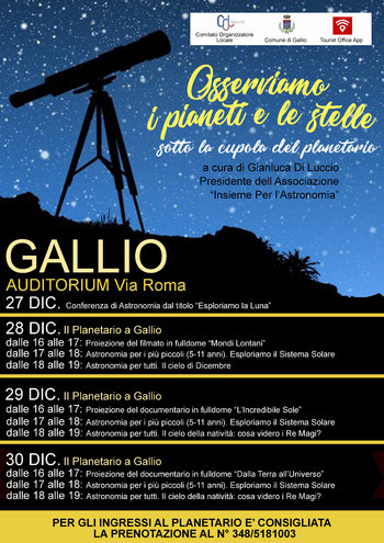 Planetario a Gallio - Incontri