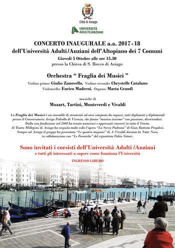 Concerto apertura Università Anziani Altopiano di Asiago