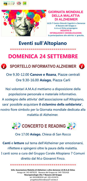Giornata Mondiale dell'Alzheimer sull'Altopiano di Asiago