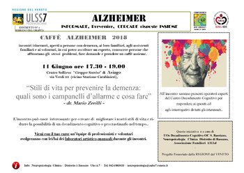 Sostegno alzheimer - 11 giugno 2018 Sostegno alzheimer - 11 giugno 2018