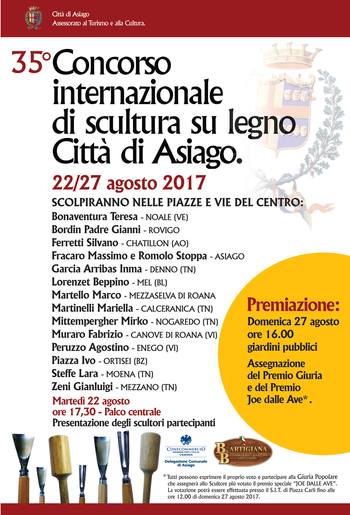 Concorso scultura su legno ad Asiago 2017