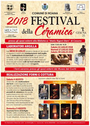 FESTIVAL DELLA CERAMICA a Cesuna di Roana - Luglio-agosto 2018