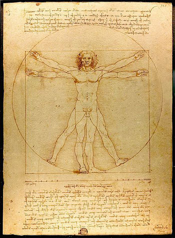 l'Uomo Vitruviano di Leonardo da Vinci
