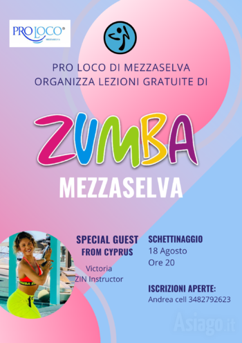 Lezione gratuita di zumba a Mezzaselva