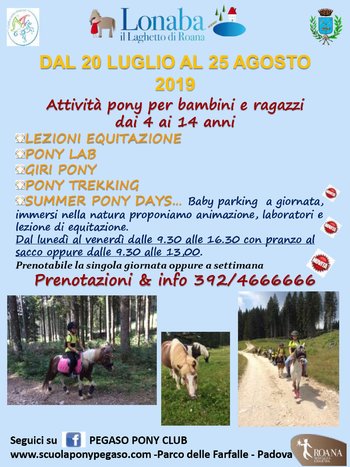 Attività con pony a Roana 2019