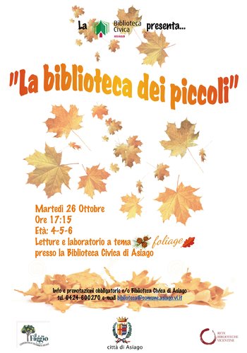 La biblioteca dei piccoli letture e laboratorio a tema foliage ad Asiago