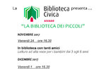 LA BIBLIOTECA DEI PICCOLI - Letture per bambini alla Biblioteca Civica di Asiago - Novembre/dicembre 2017